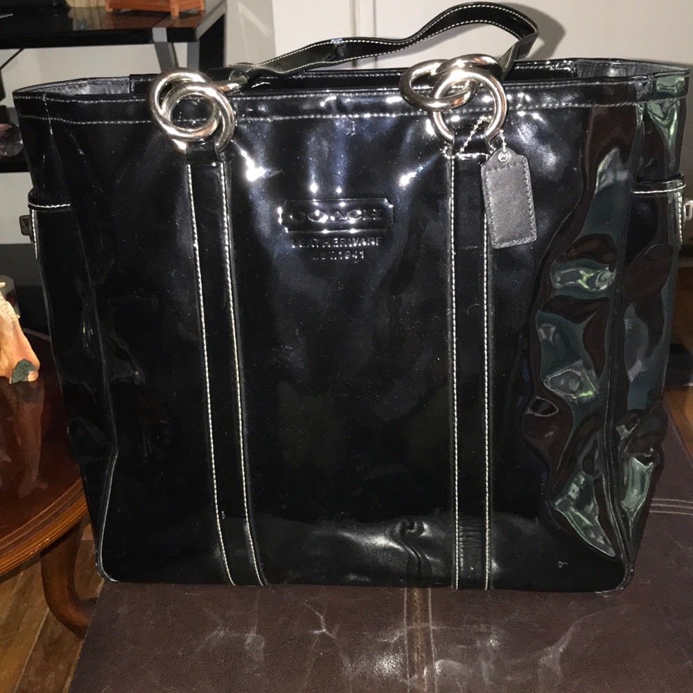 Coach patent leather tote